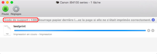 figure : Écran de message d'erreur